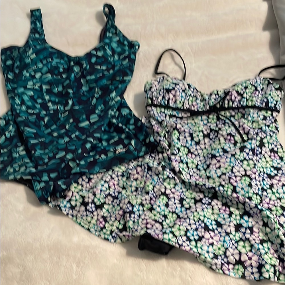 Two plus size swim suits.